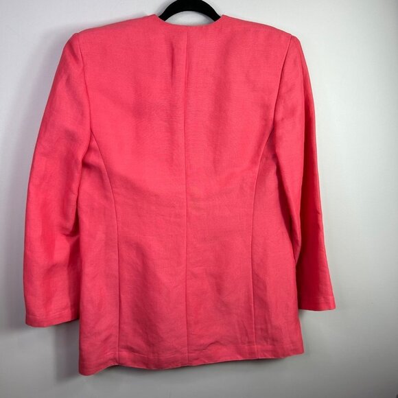 Vintage Chaus salmon blazer Ramie‎ blend size 10 - Picture 6 of 9
